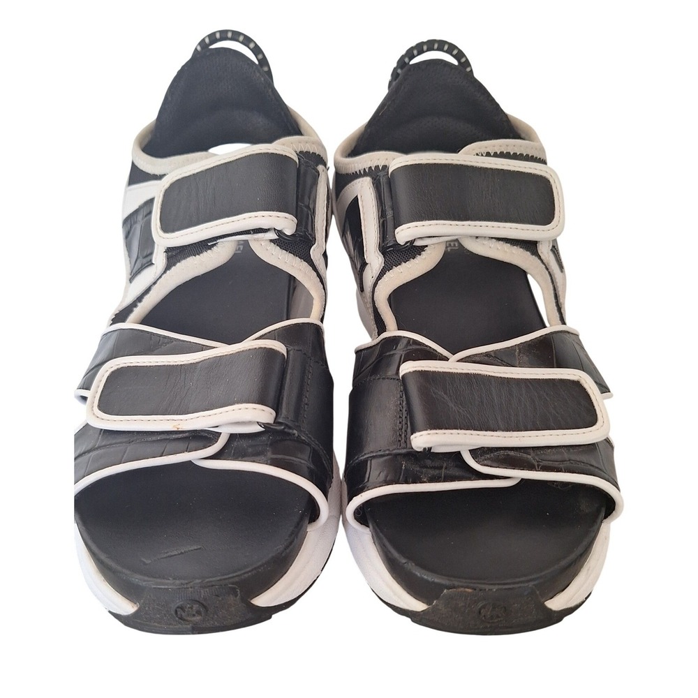 Rare Michael Kors Harvey Black White Sandals Women's 9-9.5